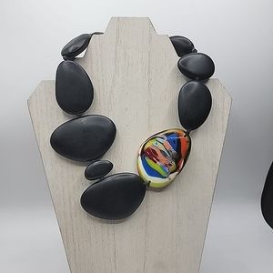 Sobralita Encanto Designer Necklace Chunky Statement EUC Kandinsky Black